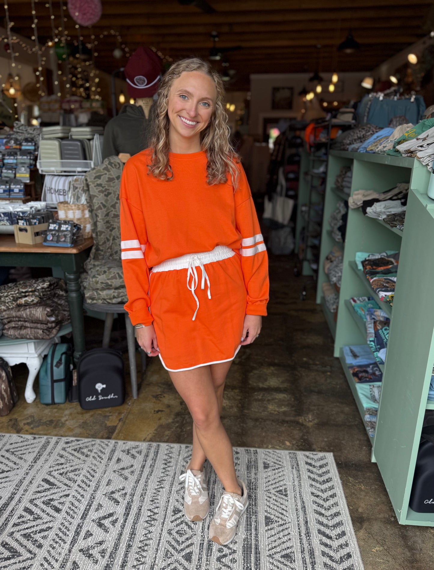 2 PC LS Skort Set- Orange