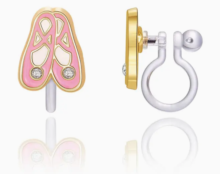 Girl Nation Clip-On Earrings- Ballet Slippers