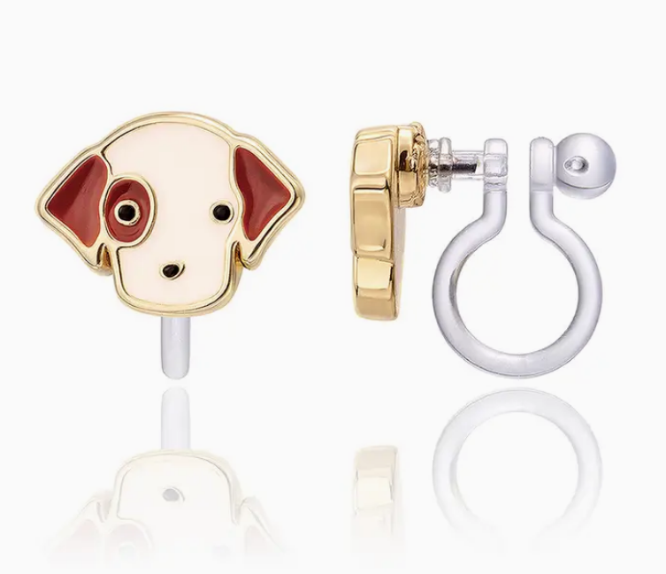 Girl Nation Clip-On Earrings-Perky Puppy