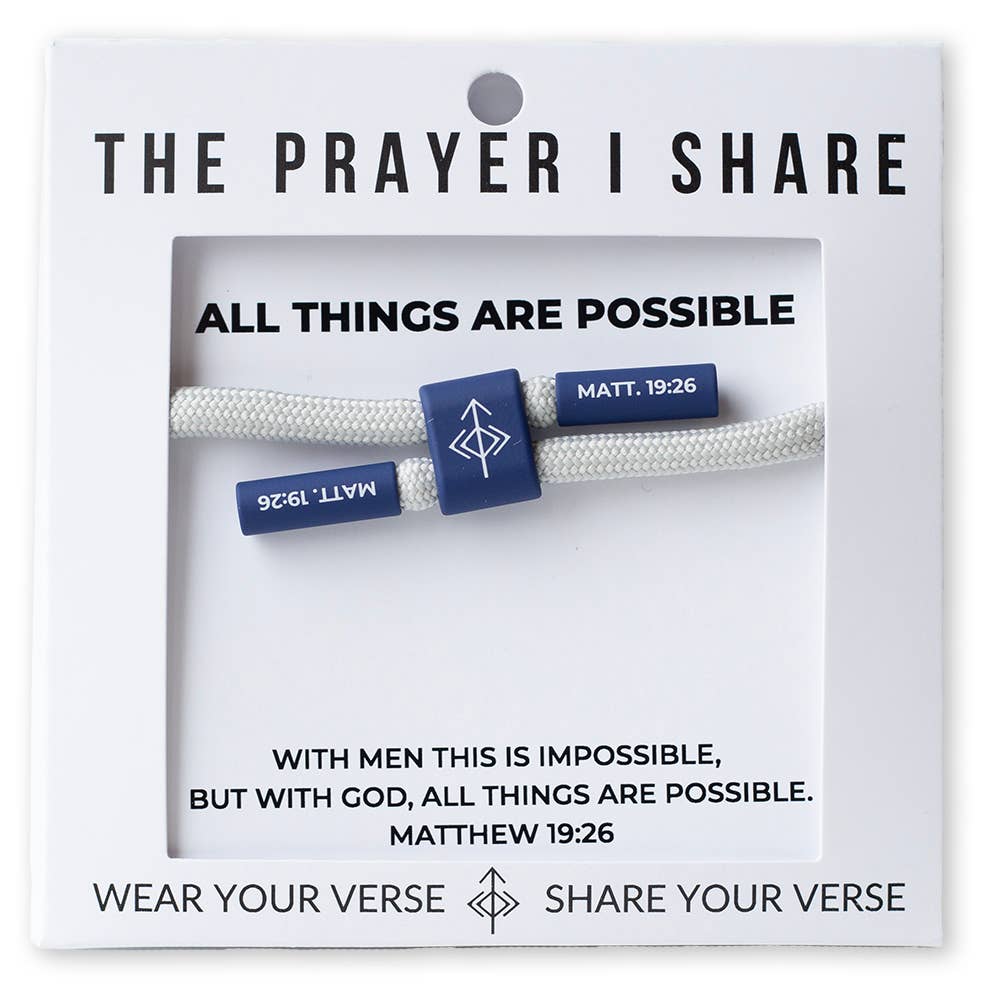 ALL THINGS POSSIBLE Bracelet, Christian Cord Bracelet - Mercantile213