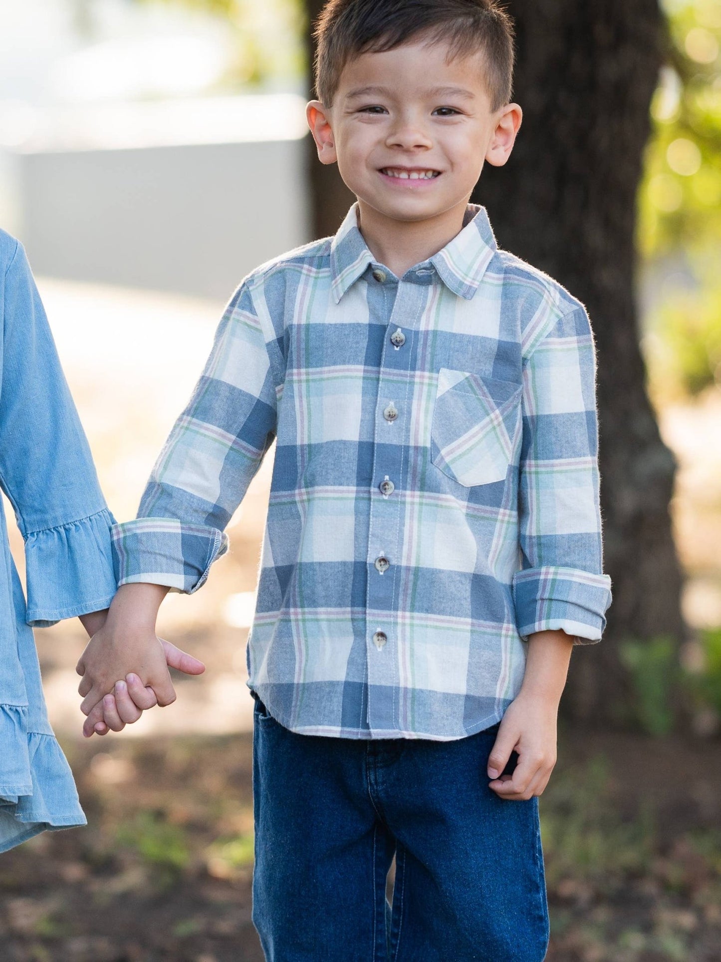 Boys Alpine Plaid Flannel Long Sleeve Button Down Shirt - Mercantile213