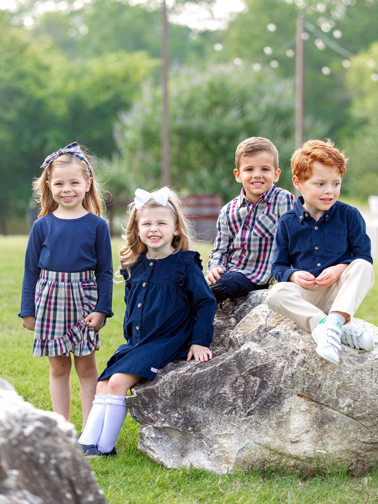 Boys Rowan Plaid Long Sleeve Button Down Shirt: - Mercantile213