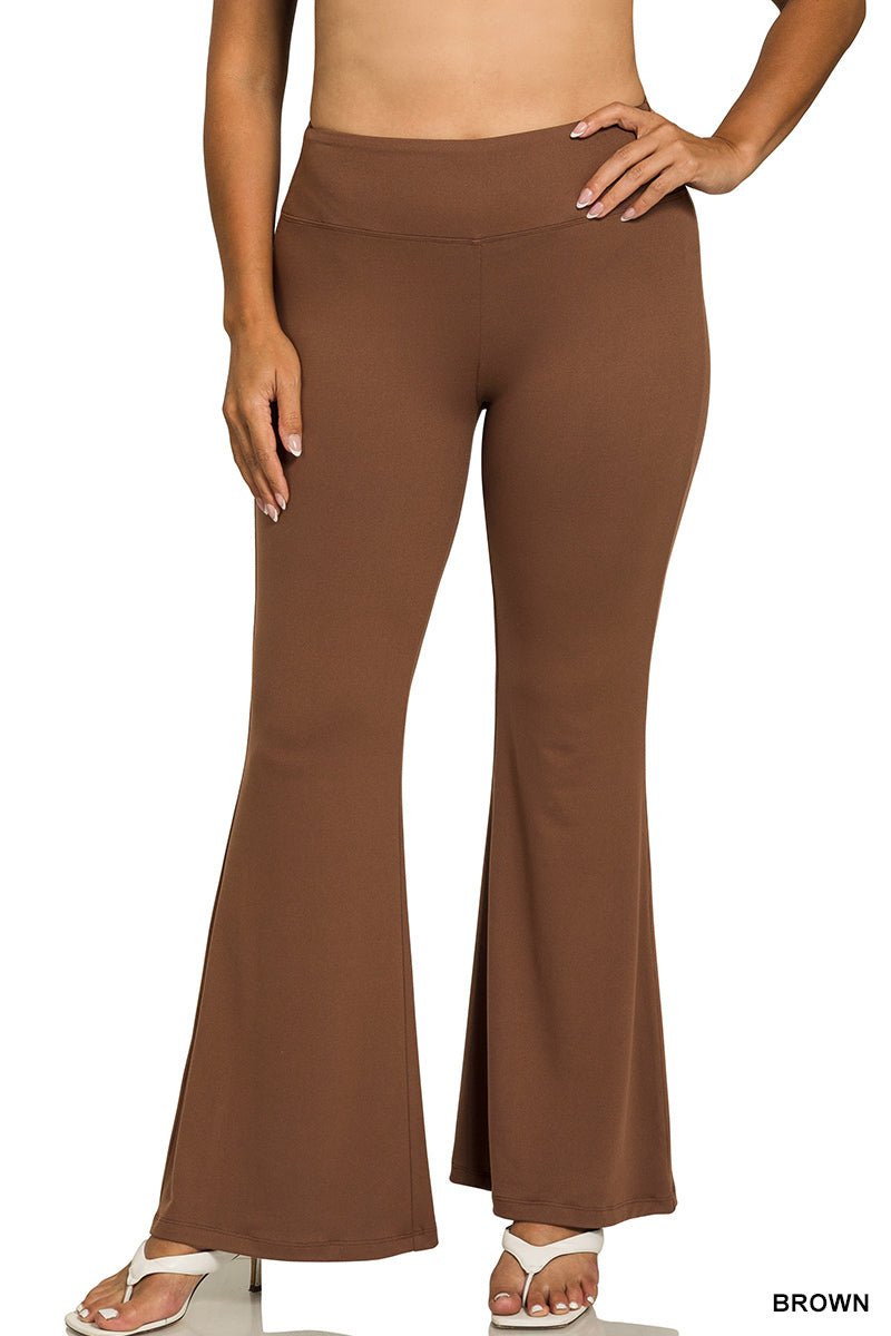 Buttery Soft Flare Yoga Pants - Brown - Mercantile213