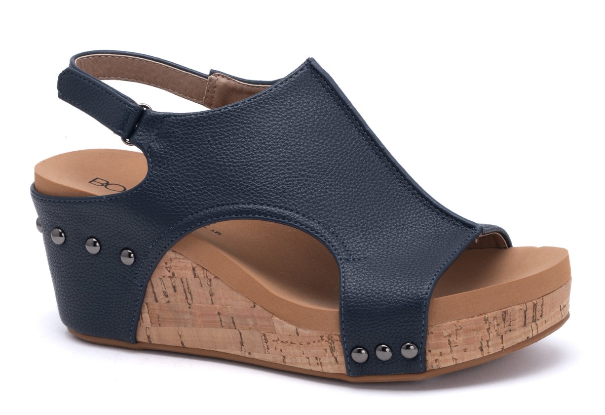 Corkys Carley Wedges- Navy - Mercantile213