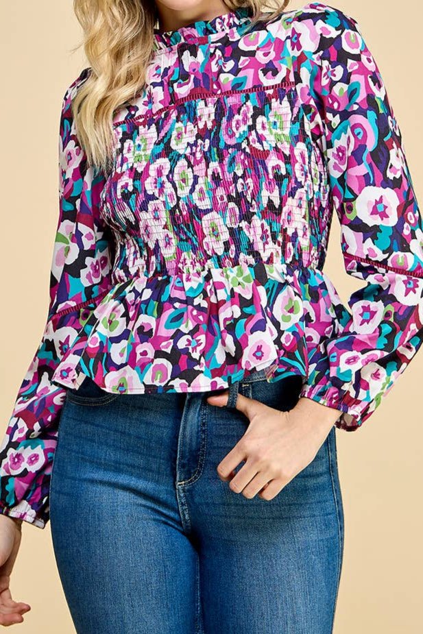 Floral Long Sleeve Top - Mercantile213