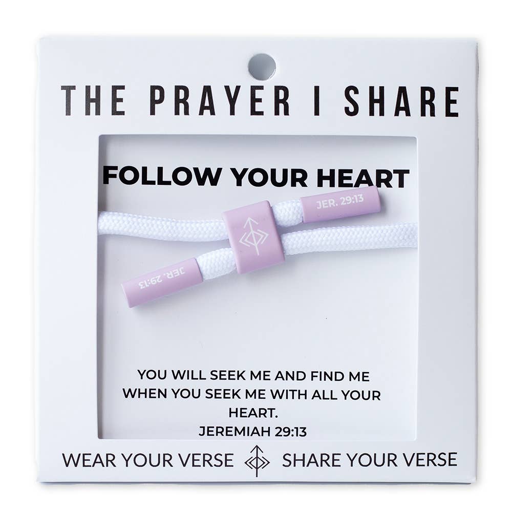 FOLLOW YOUR HEART Bracelet, Christian Cord Bracelet - Mercantile213