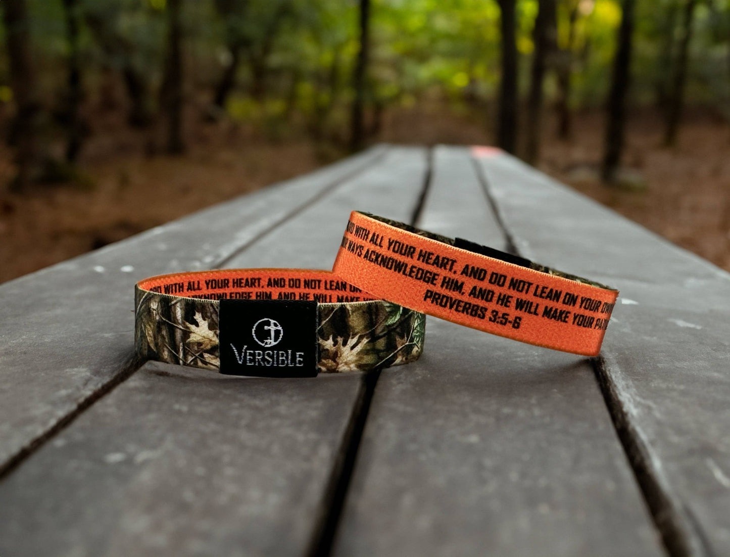 Forest Camo / Proverbs 3:5 - 6 Wristband - Mercantile213