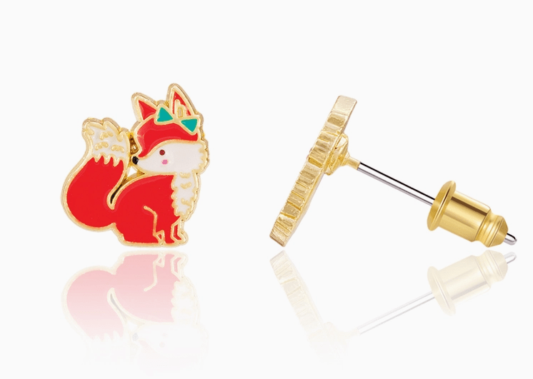 Girl Nation Stud Earrings - Fancy Fox - Mercantile213