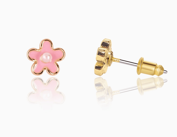 Girl Nation Stud Earrings - Pink Daisy - Mercantile213