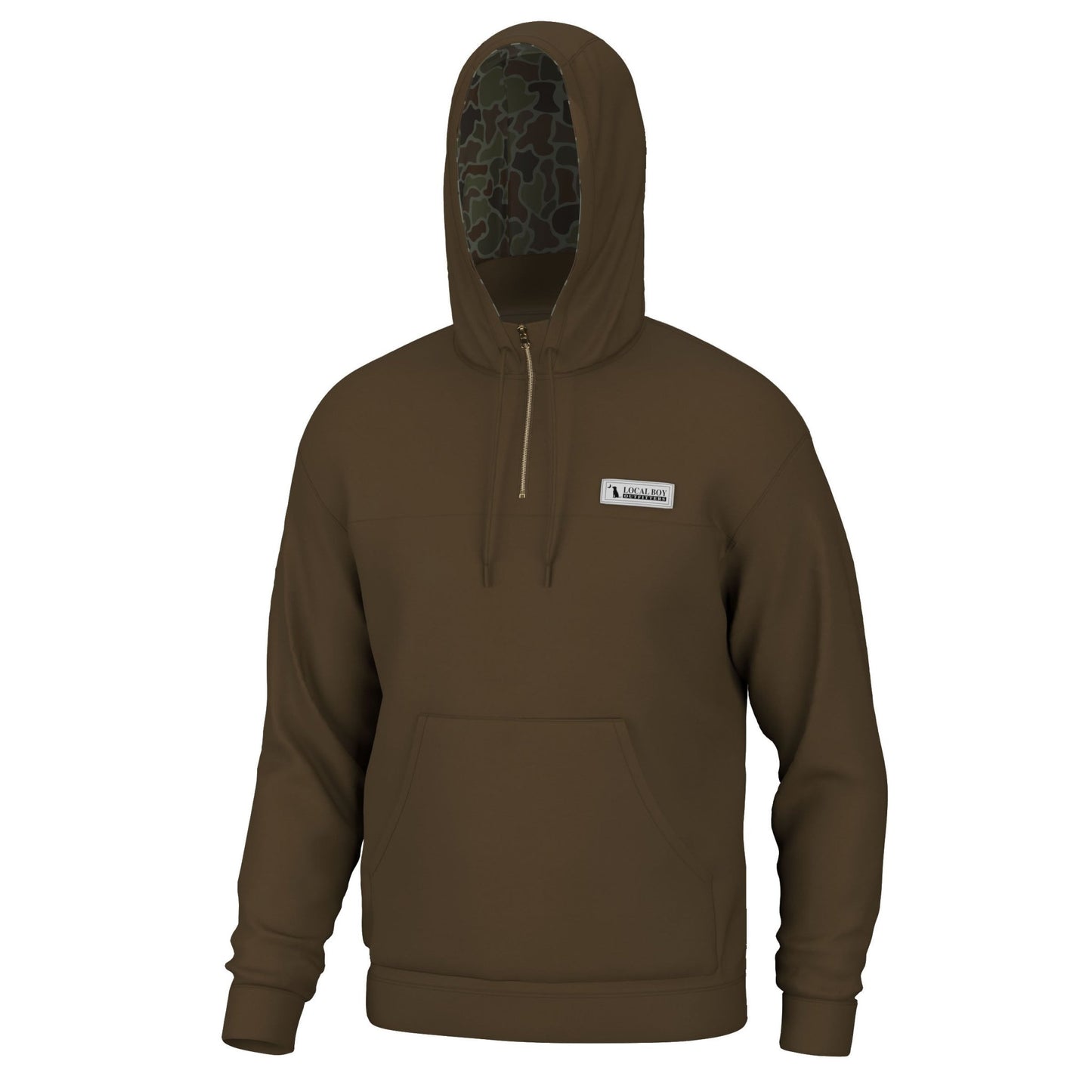 Local Boy Quarter Zip Hoodie - BRN - Mercantile213