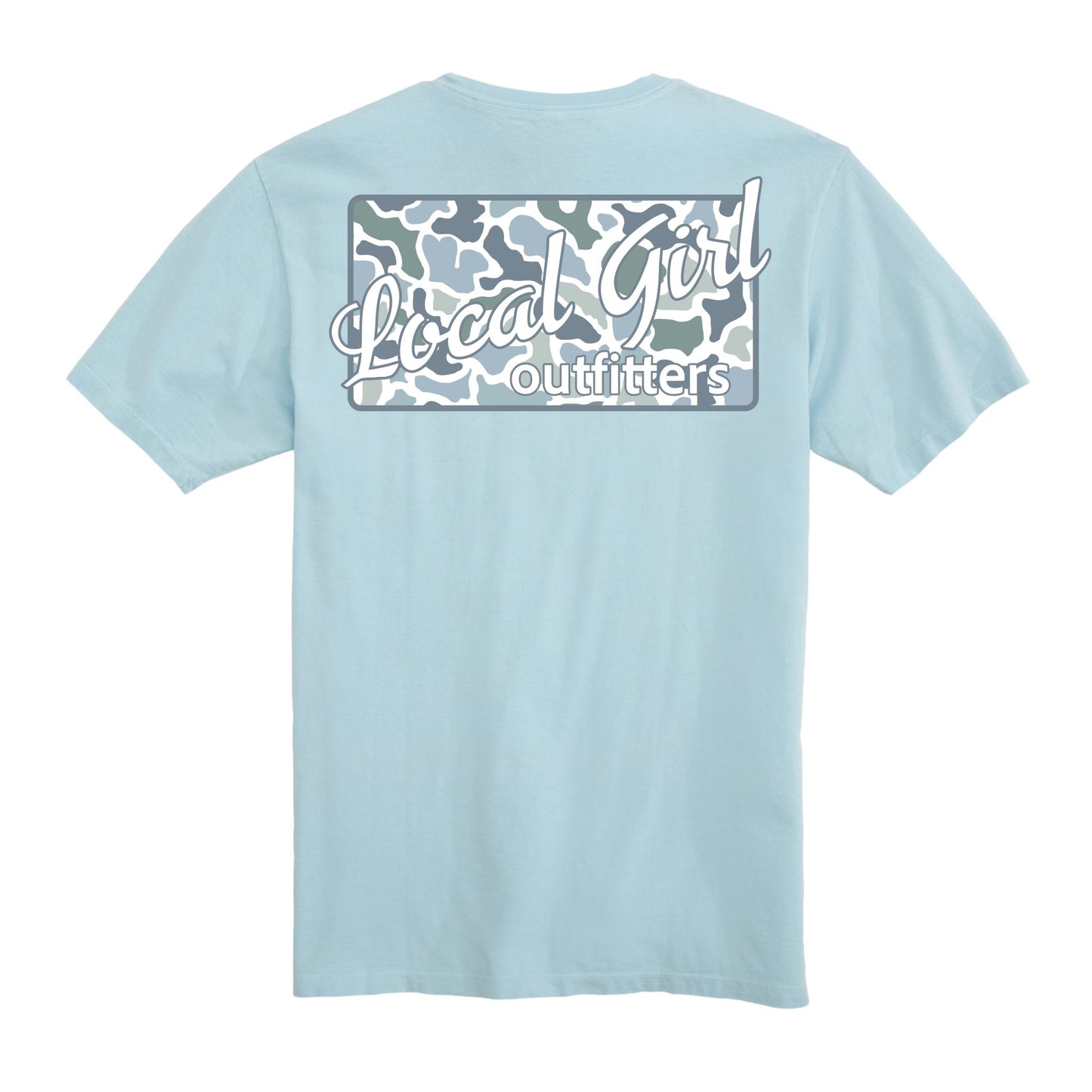 Local Girl SS Tee - Localflage Coast Plate - Chambray - Mercantile213