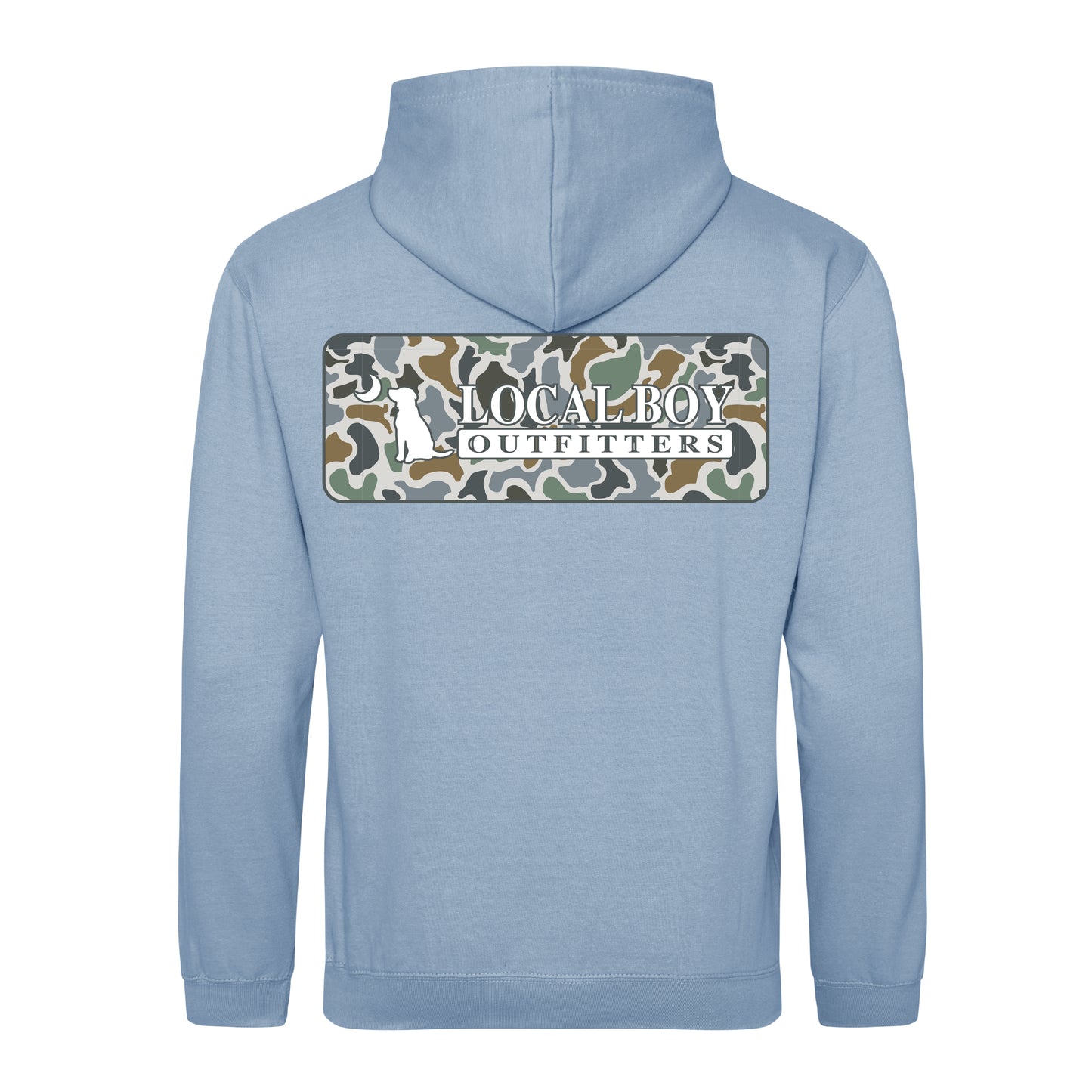 Local Boy Hoodie- Localflage Bluff Plate- Sky Blue