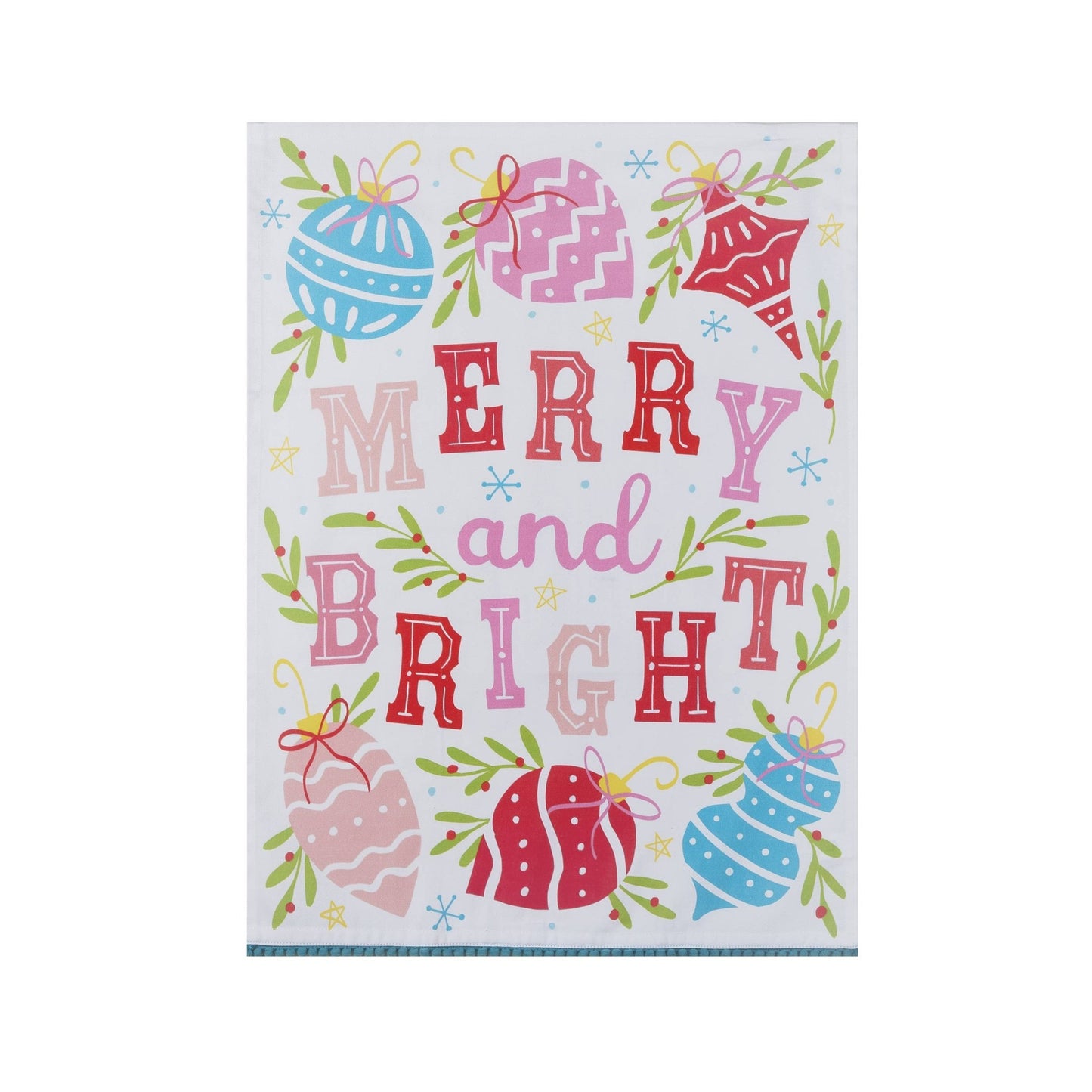 Merry Bright With Pom Pom M/4 Kitchen Towel - Mercantile213