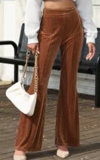 Brown Pull On Velvet Corduroy Pants - Mercantile213