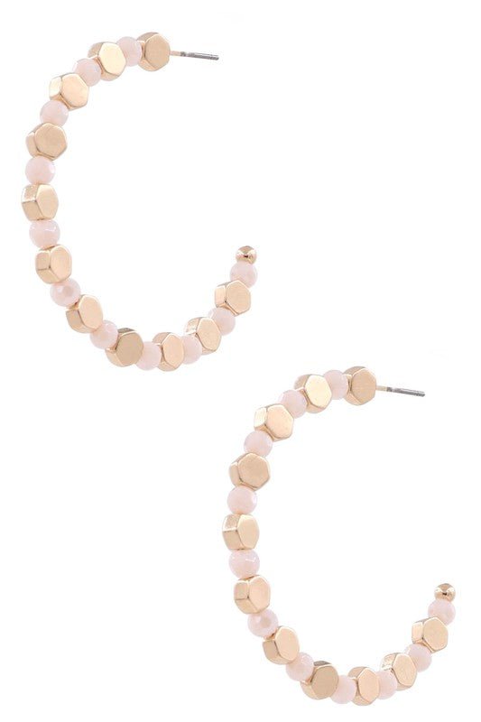 Hexagon Bead Hoops - Mercantile213