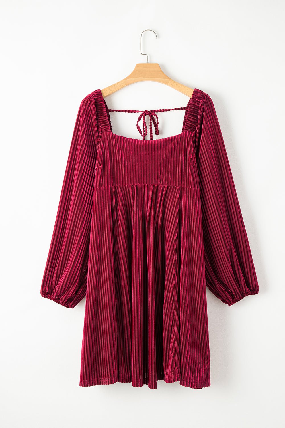 Velvet Babydoll Dress- Red - Mercantile213