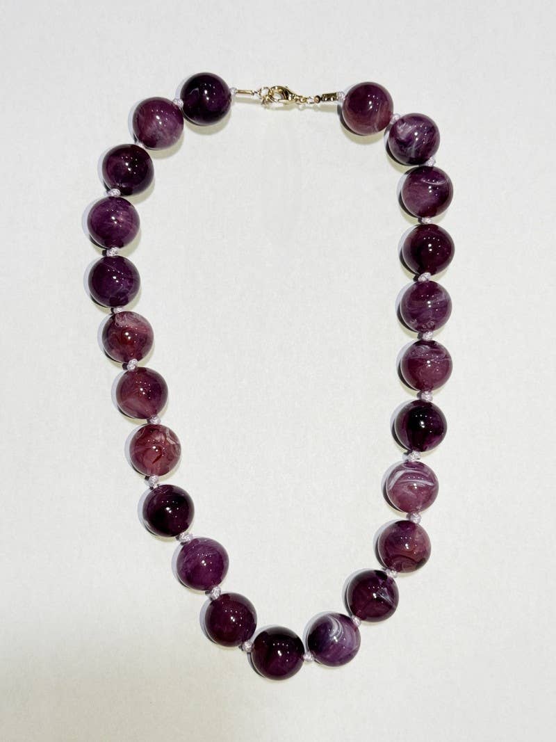 Natural Stone Necklace- Brown