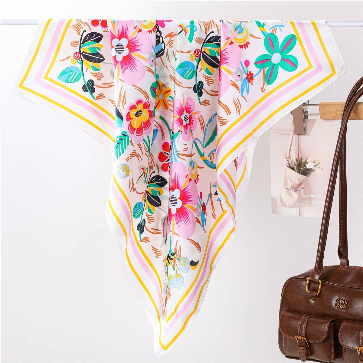 Silk Bandana Scarf- Colorful Floral