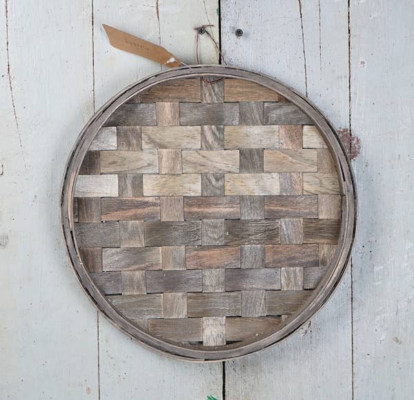 12inD Rustic Tobacco Round Tray - Brown - 0/30 - Mercantile213