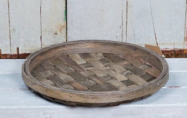 12inD Rustic Tobacco Round Tray - Brown - 0/30 - Mercantile213