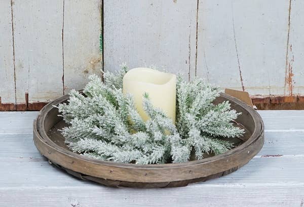 12inD Rustic Tobacco Round Tray - Brown - 0/30 - Mercantile213