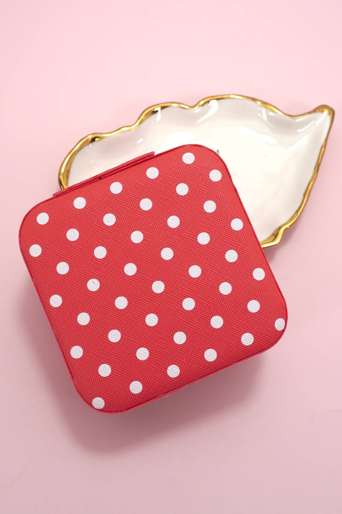 Small Jewelry Box- Pink Polka