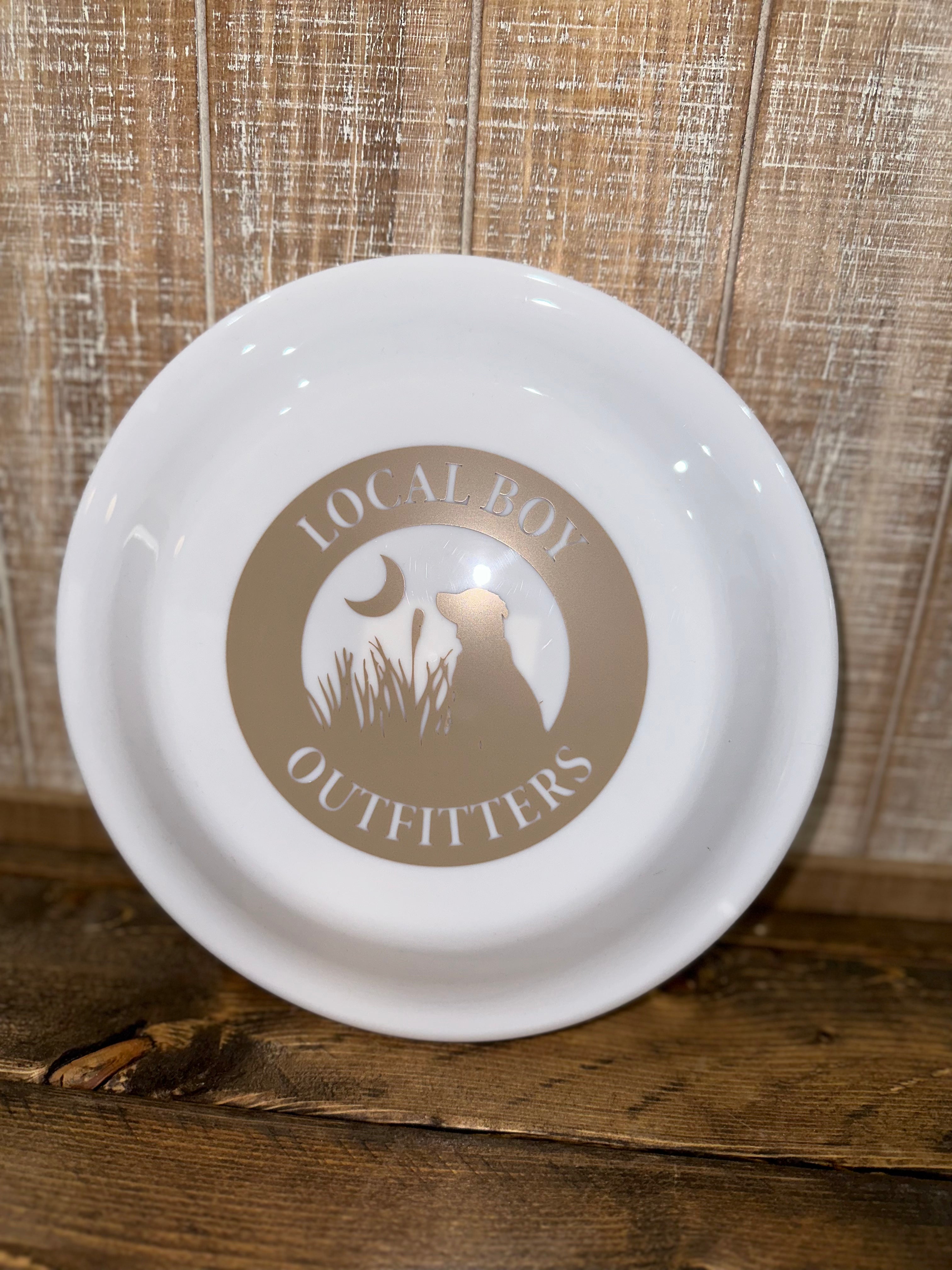 Local Boy Dog Frisbee- WHT