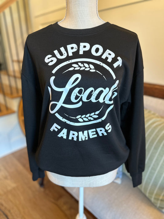 Support Local Farmers Sweatshirt- Black