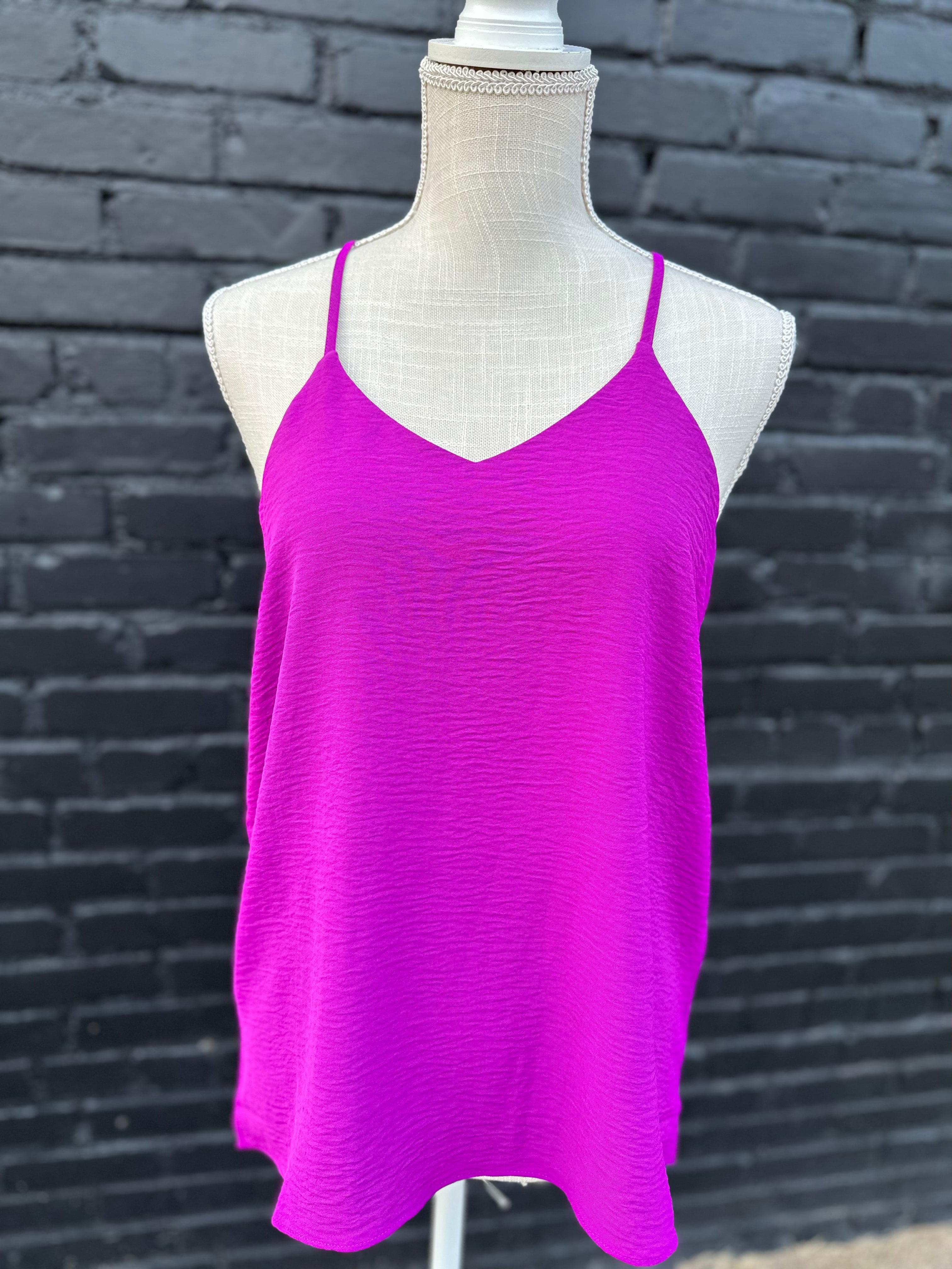 Adjustable Strap Cami- Lt Plum