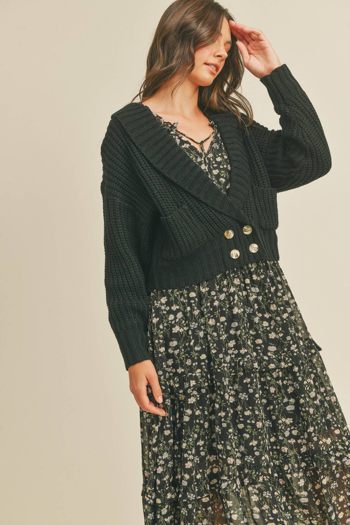 Black Shawl Cardigan