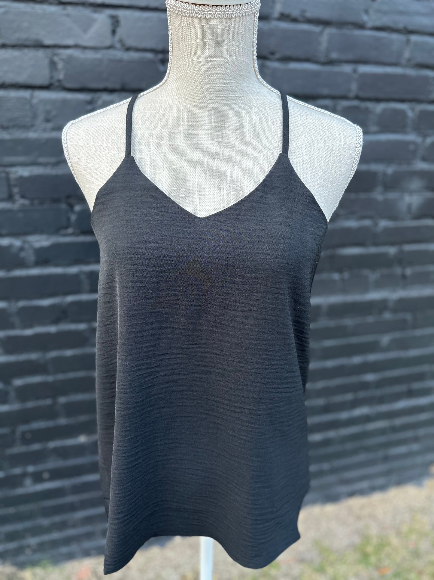 Adjustable Strap Cami- Black