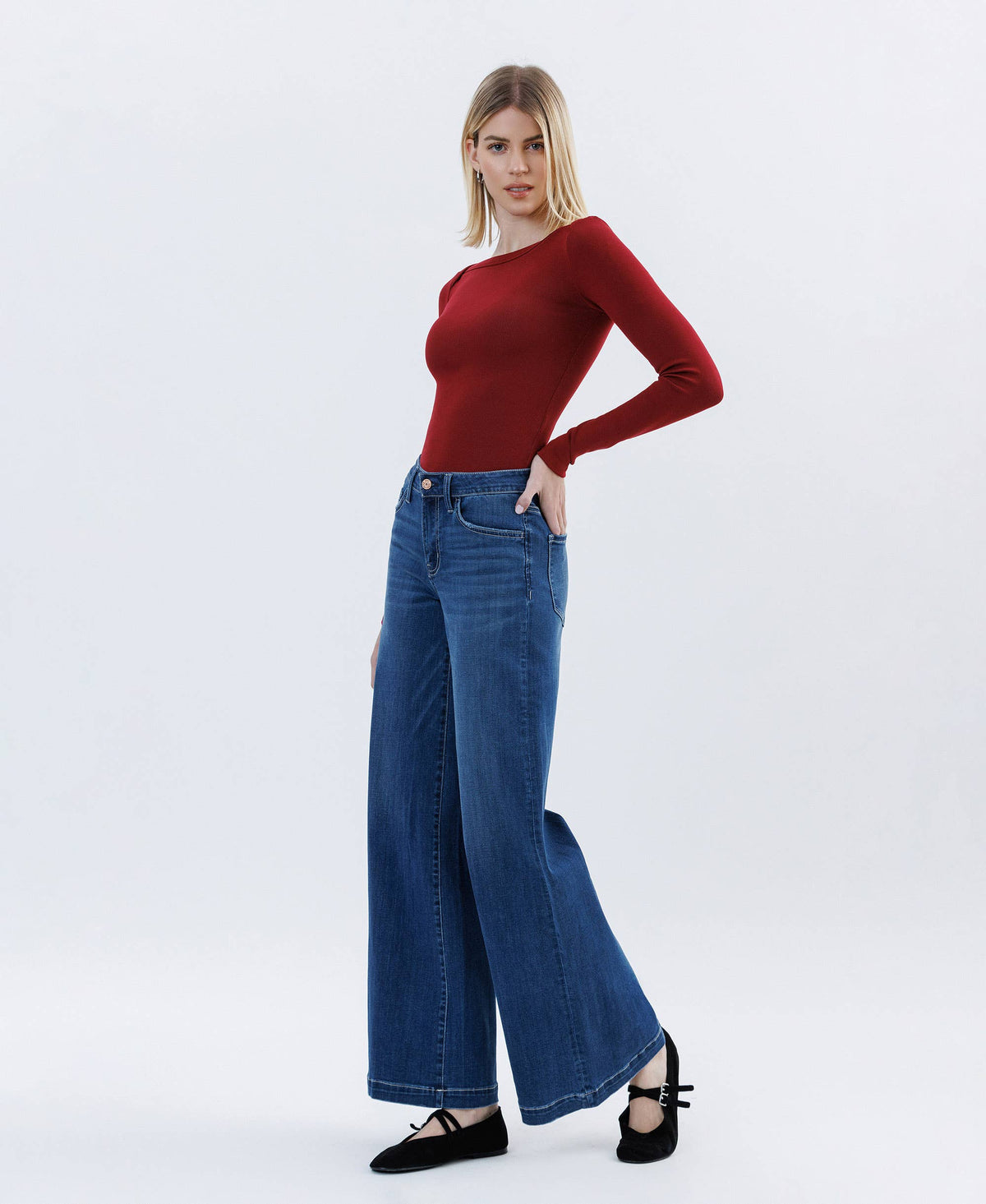 Vervet Palazzo Jeans- T6775