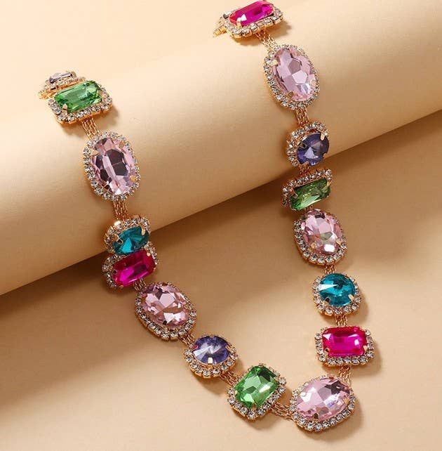 Colorful Gemstone Statement Necklace