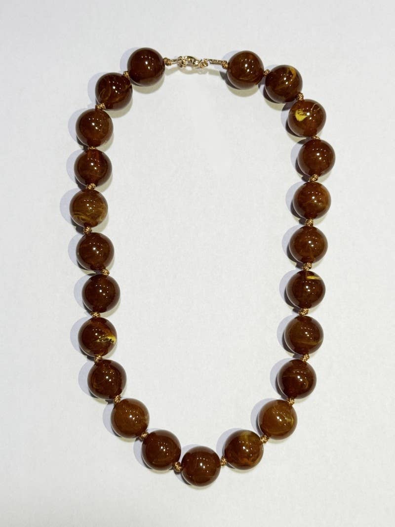 Natural Stone Necklace- Brown