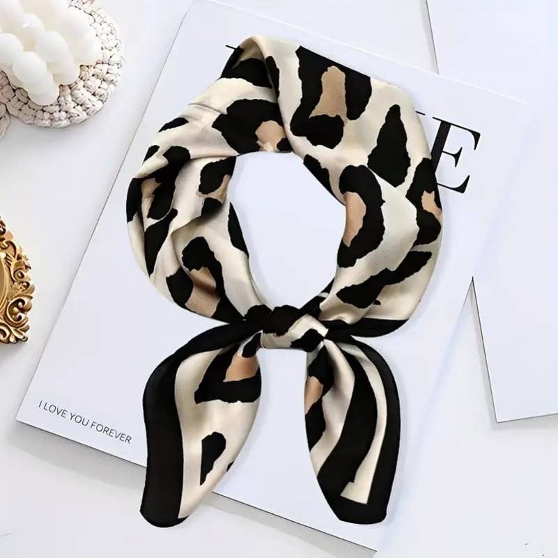 Silk Bandana Scarf- Animal Print