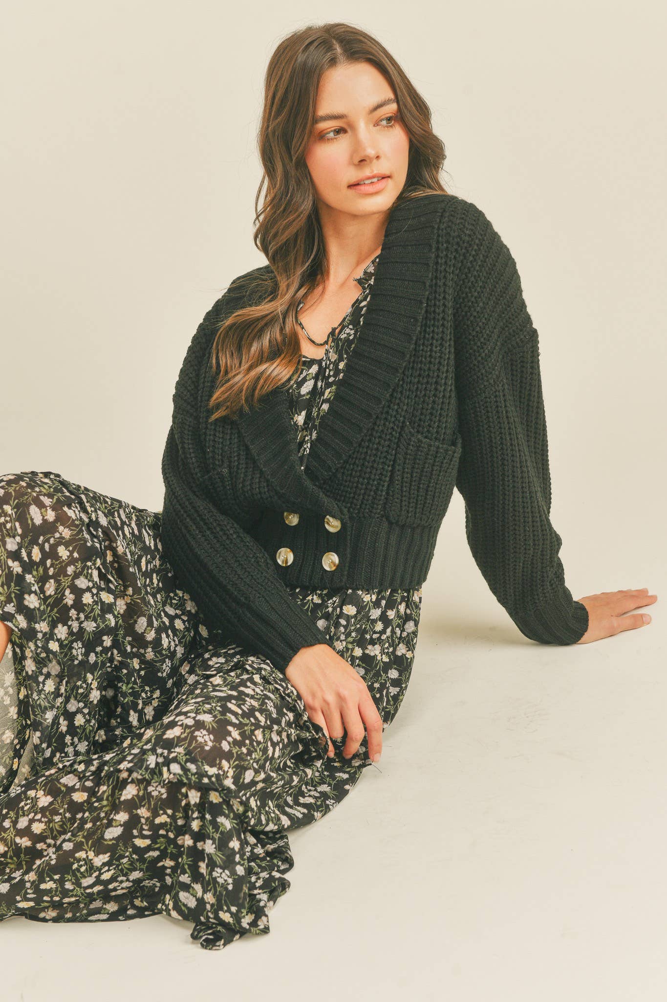 Black Shawl Cardigan