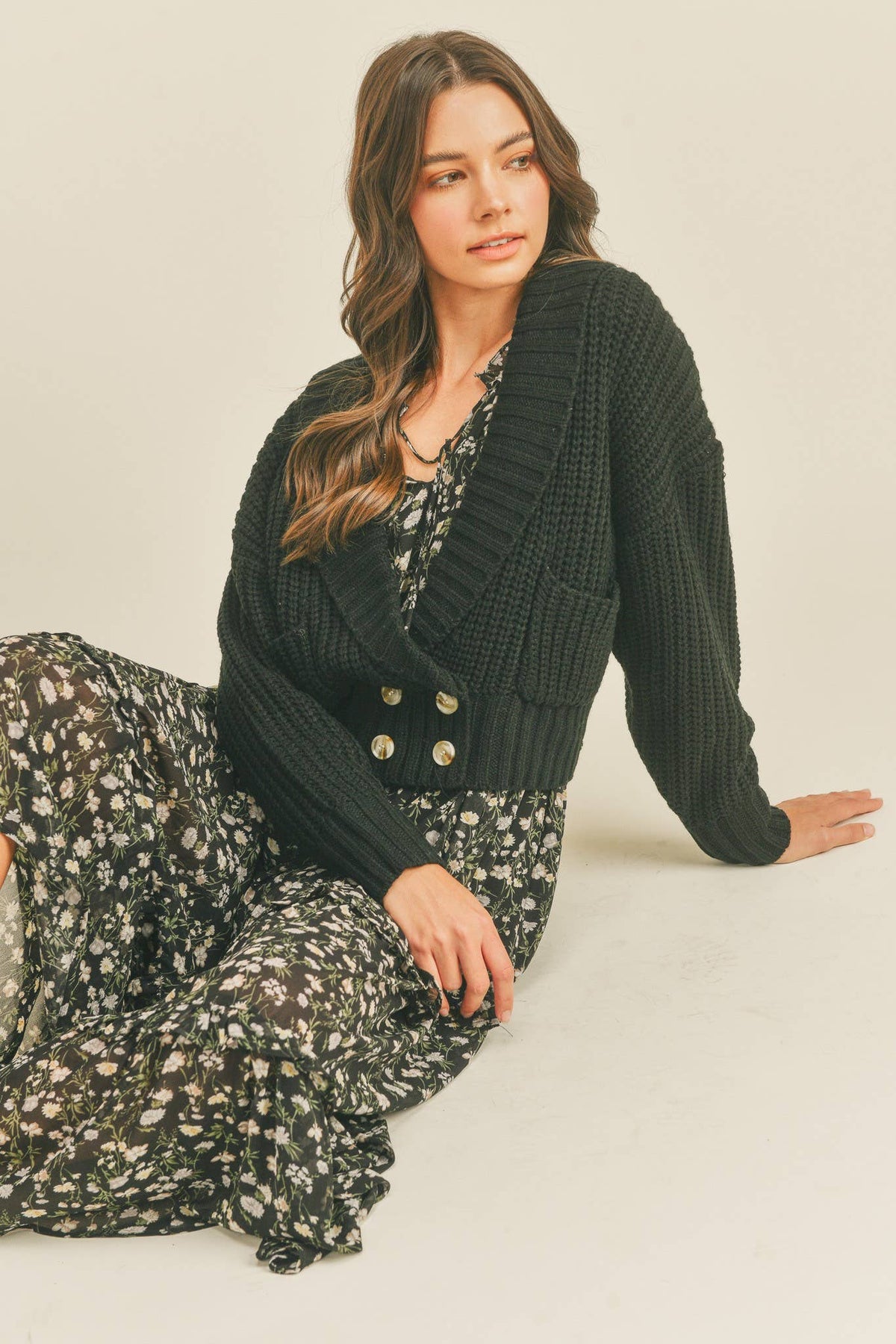 Black Shawl Cardigan