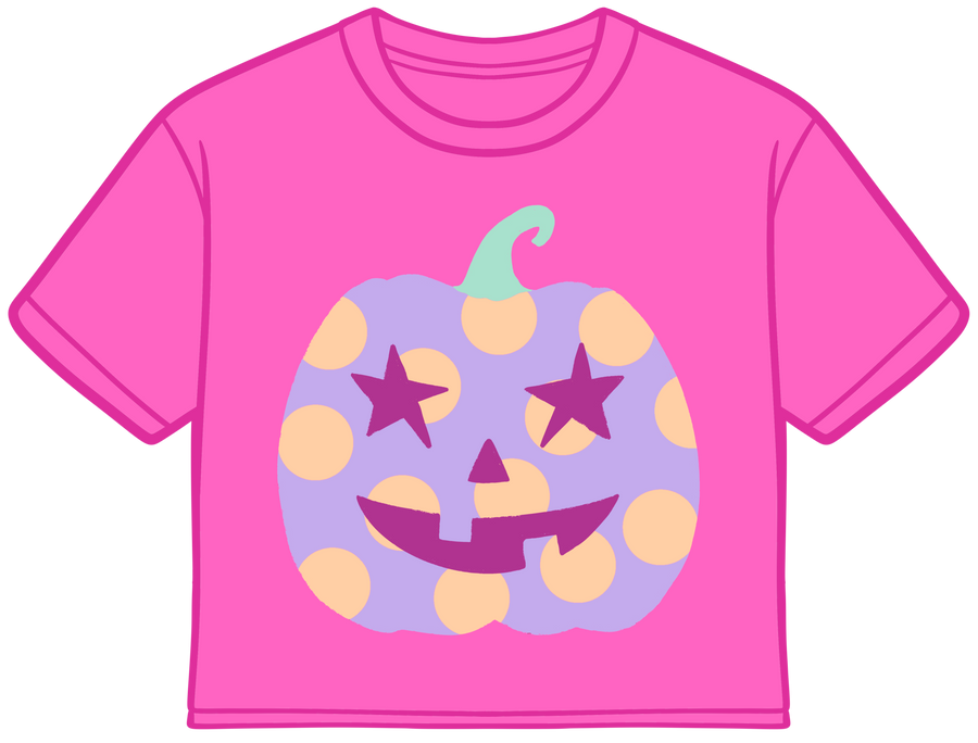 Polka Dot Jack-O-Lantern Crop Tee