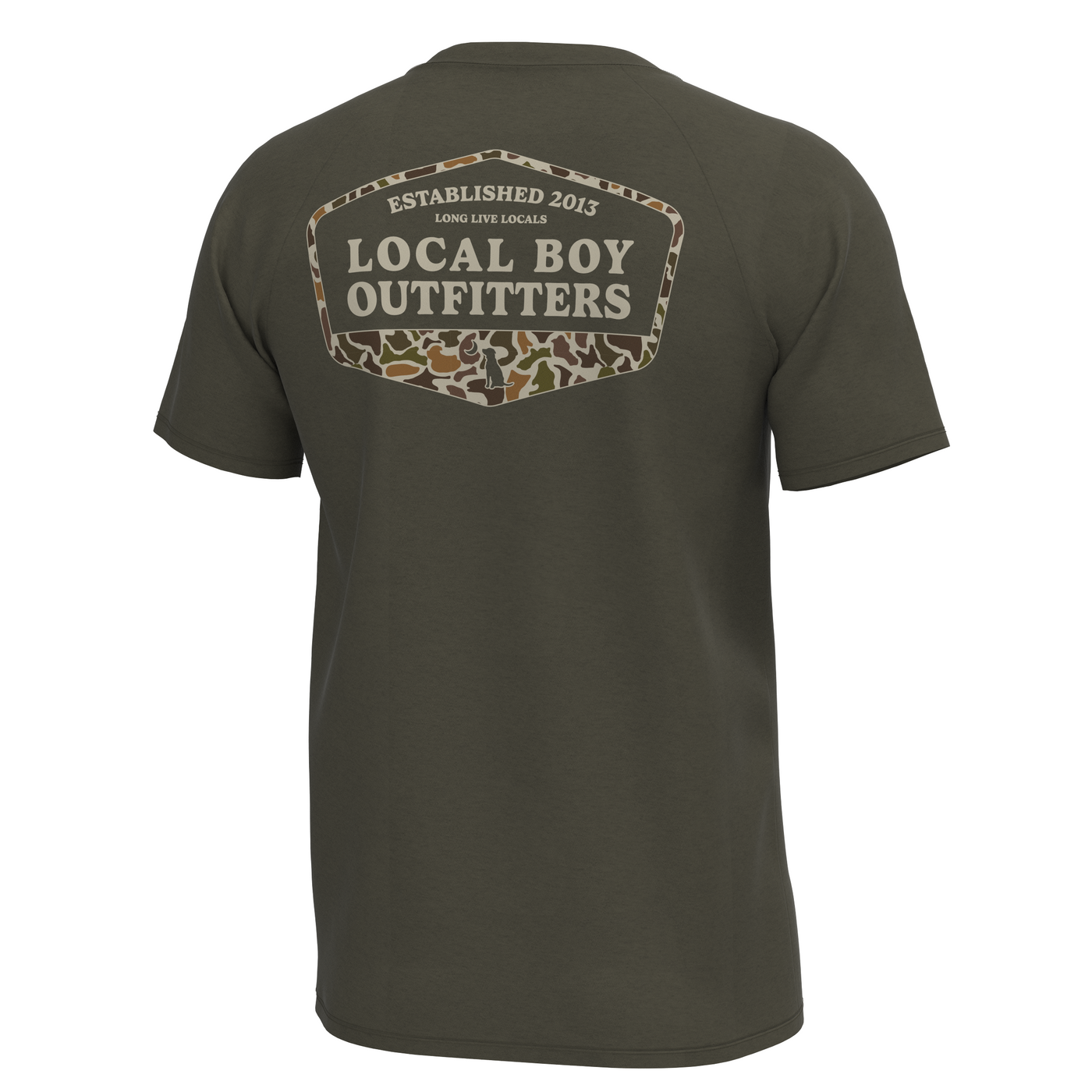 Local Boy YOUTH Heather Blend SS Crewneck- Vintage ESTD Badge