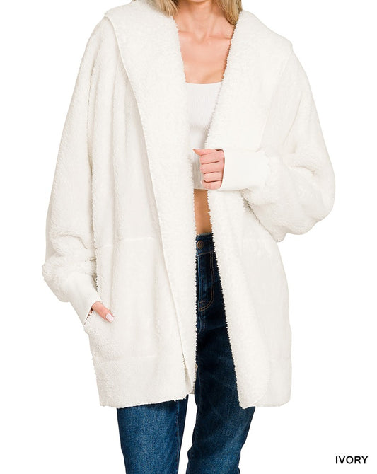 Plush Shacket- Ivory
