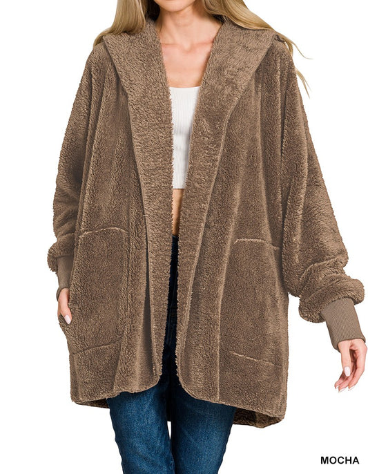 Plush Shacket- Mocha
