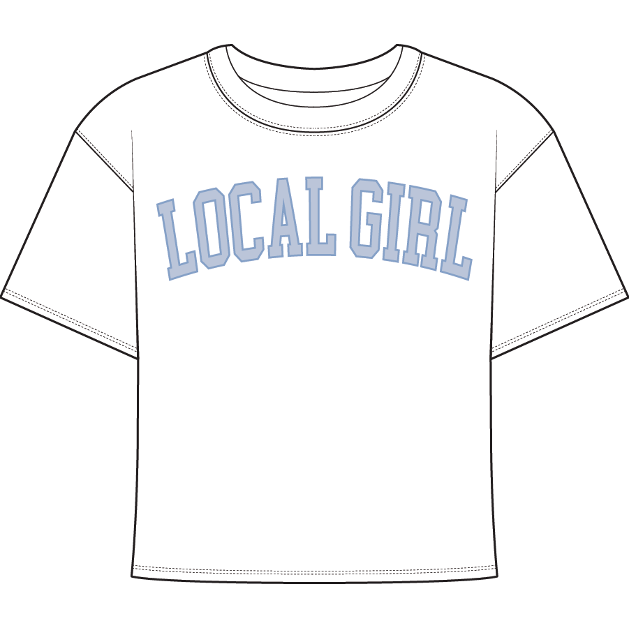 Local Girl Cropped Tee- Arch Perwinkle
