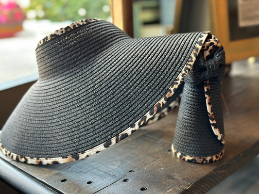 Black Bow Straw Hat