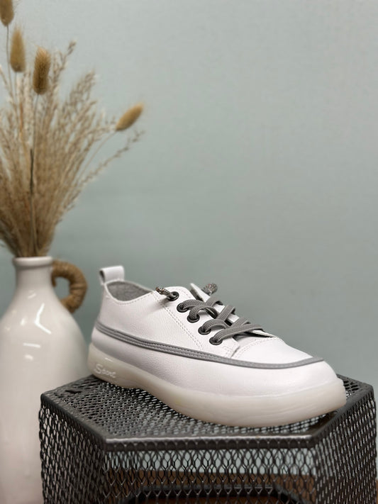 Grey Stripe White Sneakers