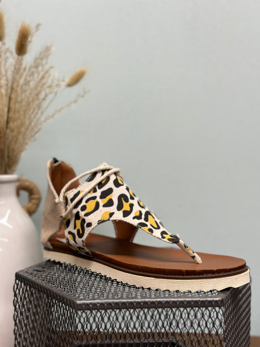 Leopard Zip Sandals