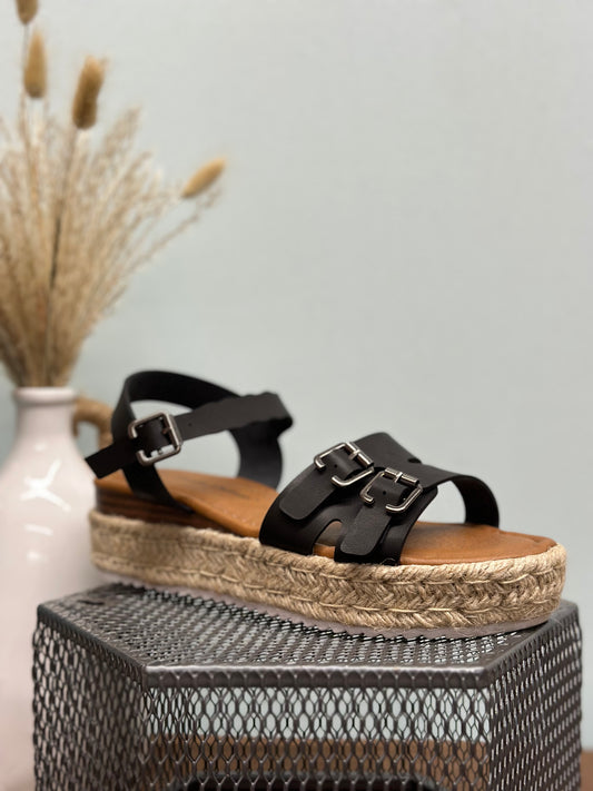 Black Jute Sandals