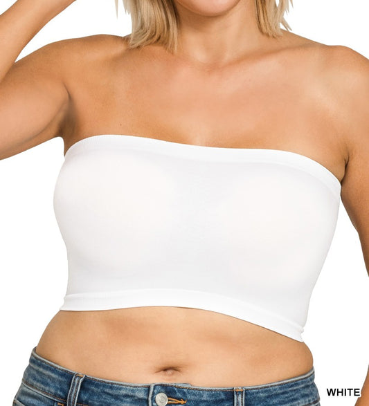 White Seamless 8 Inch Bandeau