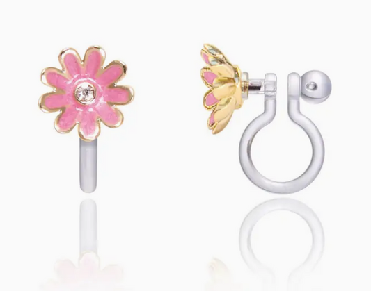 Girl Nation Clip-On Earrings- Pink Daisy