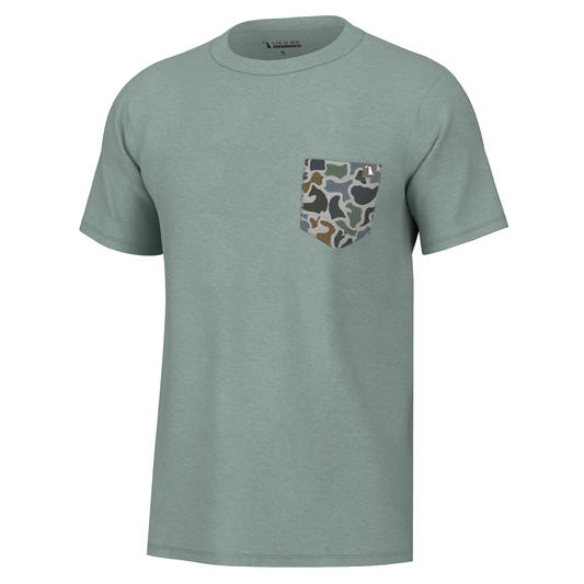 Local Boy Heather Blend SS Crewneck- Mist /Localflage Bluff