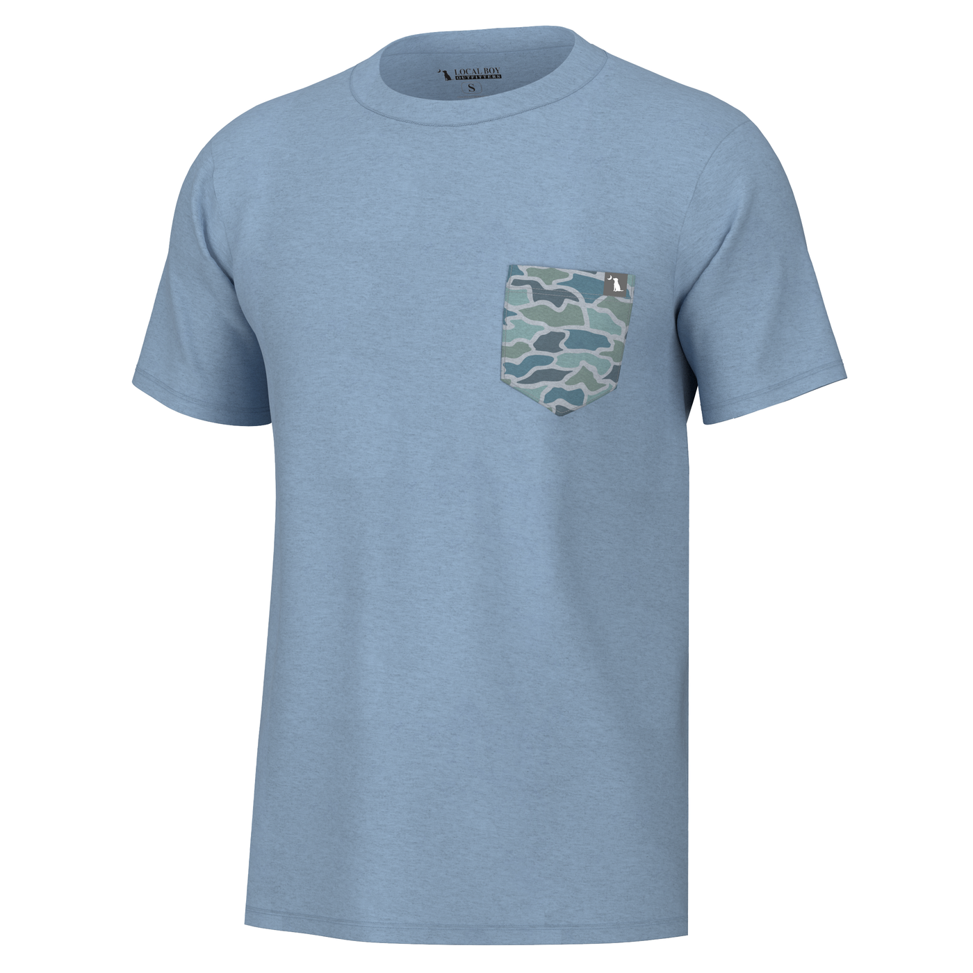 Local Boy Heather Blend SS Crewneck- Sky Blue